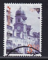 Croatia    #601   used  2005    clock tower  Rijeka