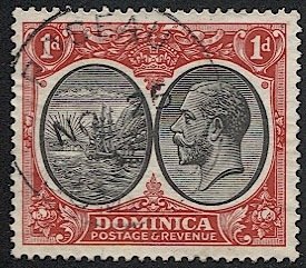 DOMINICA 1923 Sc 67, Used VF 1d GV, SOTN ROSEAU postmark/cancel