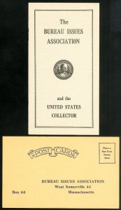 US Bureau Issues Association Booklet Plus Card Almost 100 Years Old