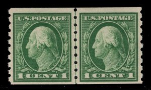 MOMEN: US STAMPS #412 LINE PAIR MINT OG NH VF $250 LOT #81595*