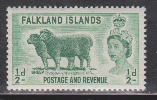 FALKLAND ISLANDS Scott # 122 MH - QEII & Sheep