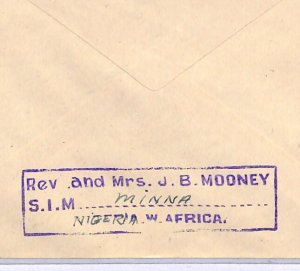 NIGERIA Cover Minna *SUDAN INTERIOR MISSION* Cachet 1945 Glasgow {samwells}WM198