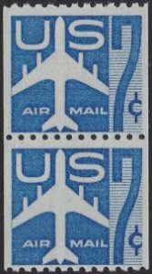 C52 Silhouette of Jet Airliner Coil Pair MNH