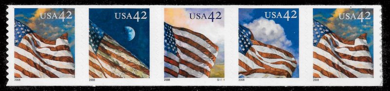 Sc 4236-39 (4239a) 42¢ Flags Dawn/Night PNC/5, #S1111, MNH