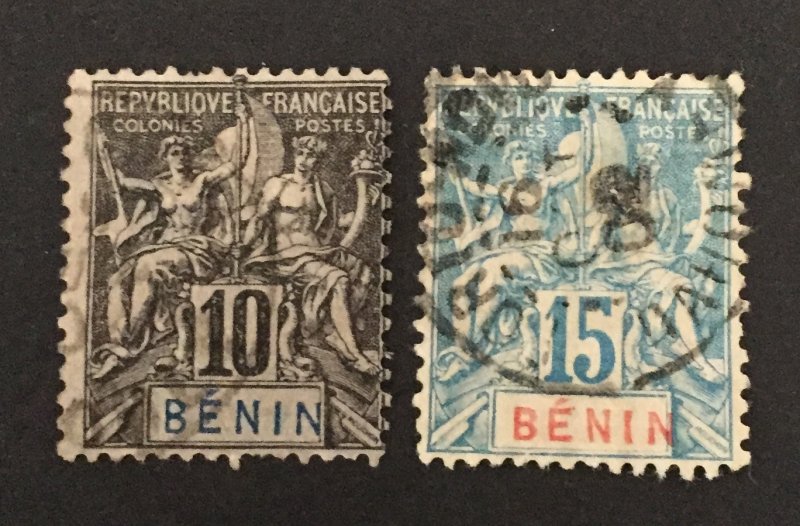 Benin 1894 #37-8, Used, CV $9.50