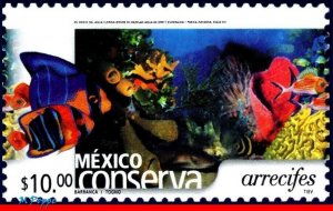 2374 Mexico 2004 CONSERVATION, REEFS, FISH, SCOTT VALUE $3.50, (10.00P) MNH