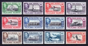 FALKLAND ISLANDS — SCOTT 84/92 — 1938-41 KGVI PICTORIAL ISSUE — MH — SCV $68