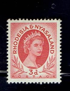 RHODESIA & NYASALAND SCOTT#144 1954 3d QUEEN ELIZABETH II - MNG