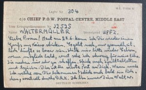 1942 British Fieldpost Middle East Forces Postcard Cover To Aichach Germany