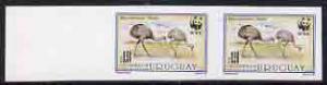 Uruguay 1993 WWF The Great Rhea 50c (Adults feeding) unmo...