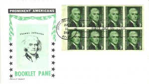 #1278a Thomas Jefferson Booklet Pane – Cachet Craft Cachet