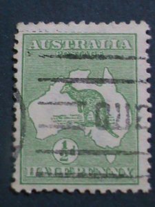 ​AUSTRALIA-1913 SC#1 OVER 100 YEARS-KANGAROO & MA3 1/2 P USED-VERY FINE