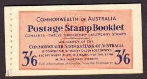 Australia 1952 SG 30a, booklet with wax interleaves, cat. £90.00