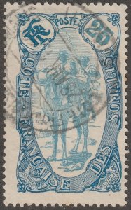 Somali Coast, stamp, Scott#70,  used, hinged,  camel