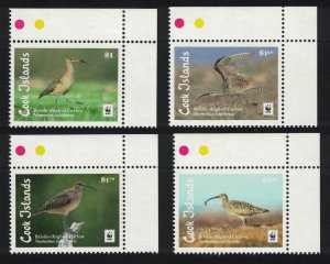 Cook Is. WWF Bristle-thighed Curlew Bird 4v Corners 2017 MNH SG#1927-1930