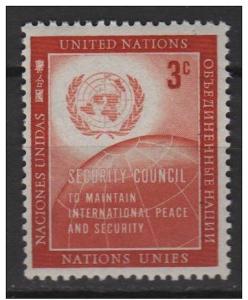 United Nations 1957 - scott 55 MNH - 3c, Security Council 