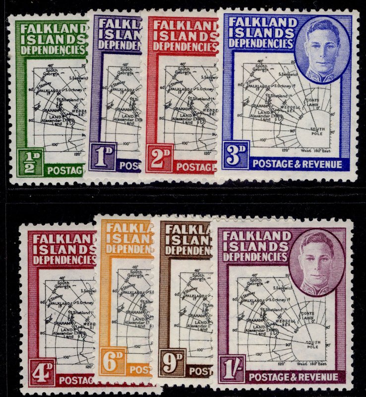FALKLAND ISLANDS - Dependencies GVI SG G1-G8a, 1946-49 set, M MINT. Cat £17.