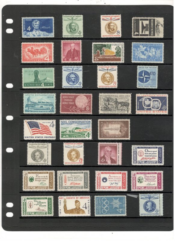 US MINT COLLECTION ON STOCK SHEETS