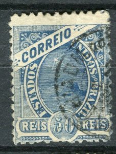 BRAZIL; 1890s classic Liberty Head issue fine used 50r. value