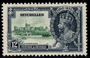 SEYCHELLES GV SG129, 12c green & indigo, NH MINT.