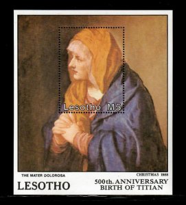 Lesotho 1988 - Titian Art Paintings - Souvenir Stamp Sheet - Scott #694 - MNH