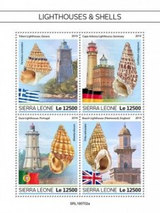 Sierra Leone - 2019 Lighthouses and Shells - 4 Stamp Sheet - SRL190702a