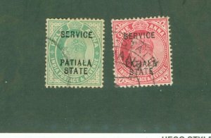 PATIALA INDIAN STATE O27-28 USED BIN $1.00