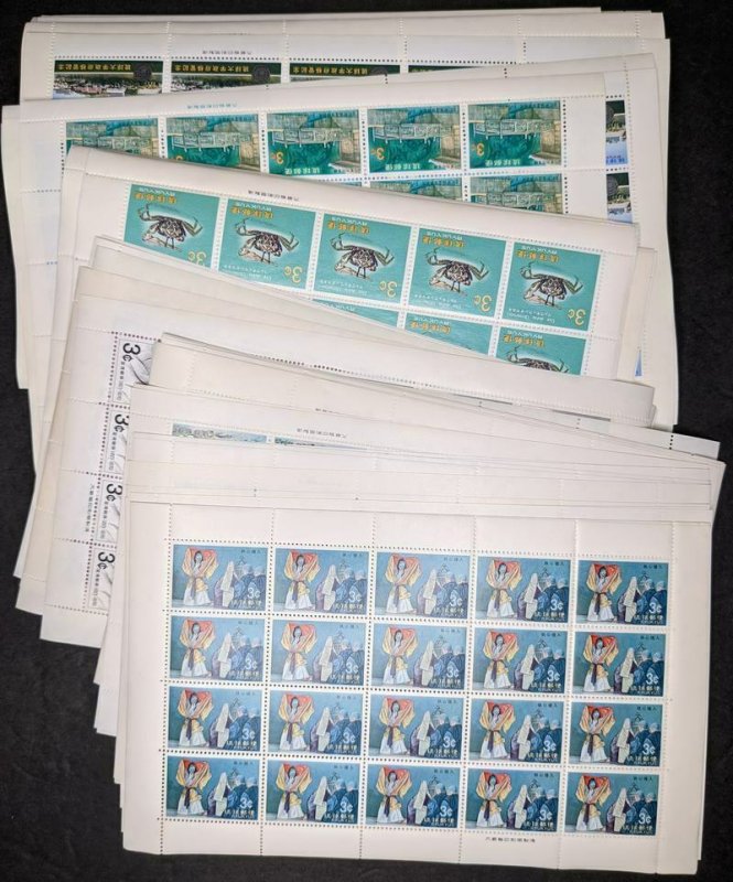 EDW1949SELL : RYUKYU Collection of 80 Full Shts of 20 incl some Better All VFMNH 