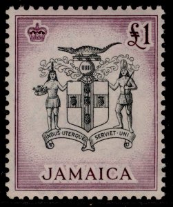 JAMAICA QEII SG174, £1 black & purple, NH MINT. Cat £40.