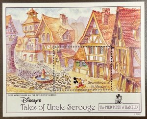 St Vincent Grenadines Disney Uncle Scrooge - Pied Piper of Hamlin Souvenir Sheet