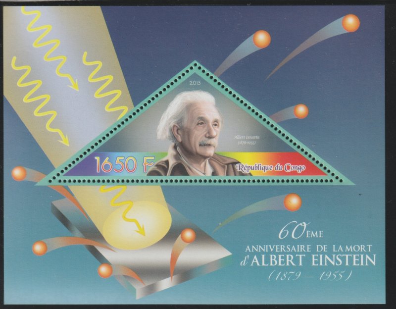 ALBERT EINSTEIN  perf deluxe sheet with TRIANGULAR VALUE mnh