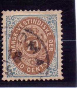 Danish West Indies  Scott#  10  Used