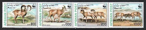 Afghanistan, 1998 Cinderella issue. Ovis, World Wildlife Fund issue.