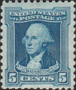 # 710 Mint Hinged Blue Washington Bicentennial