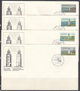 Canada Scott 1032-5 FDC - Canadian Lighthouses