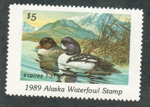 AK5 Alaska #5 MNH State Waterfowl Duck Stamp - 1989 Barrow's Goldeneye