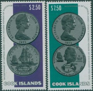 Cook Islands 1974 SG492-493 Cook Second Voyage set MNH