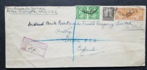 USA REGISTERED COVER, TO ENGLAND AIRMAIL 1937 