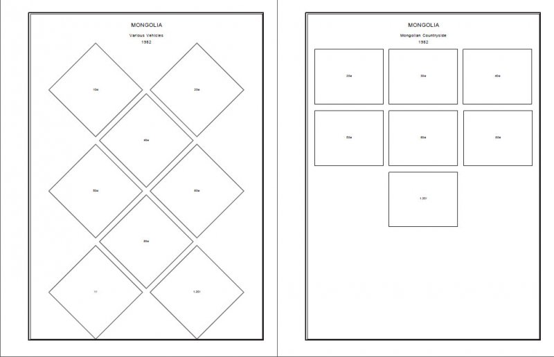 PRINTED MONGOLIA 1924-2010 STAMP ALBUM PAGES (642 pages)
