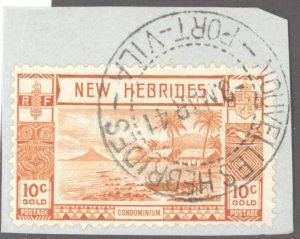 New Hebrides- British, Sc #51, Used, w/Port-Vila on pce