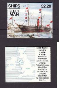 Isle of Man-Sc#547a-unused NH complete booklet-pane of 10-Ships-1993-96-