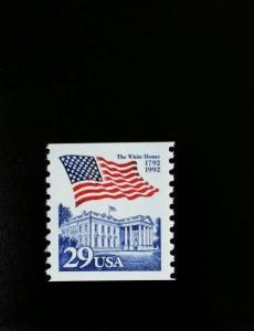 1992 29c Flag & White House, Coil Scott 2609 Mint F/VF NH