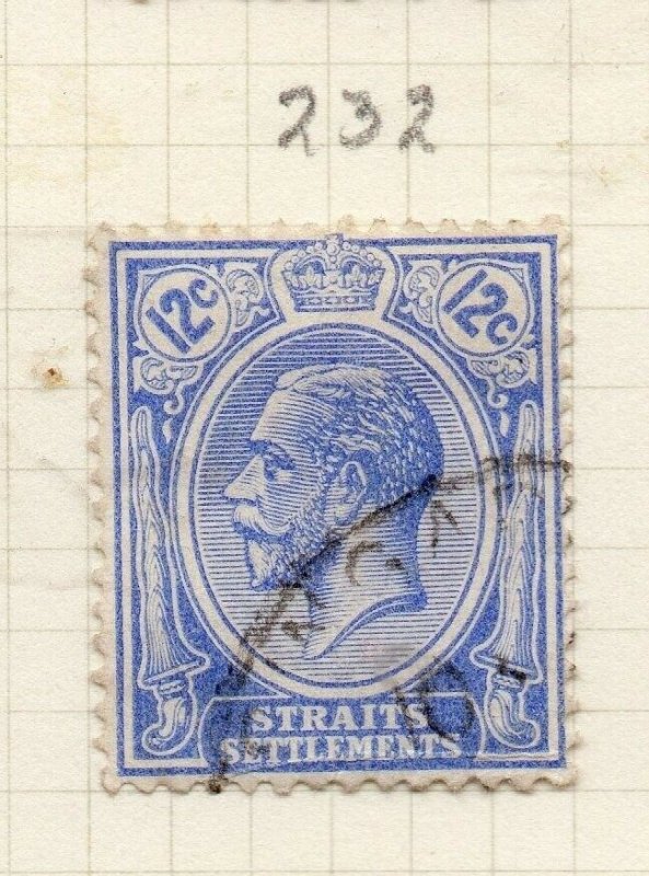 Malaya Straights Settlements 1921 Early Issue Fine Used 12c. 280879