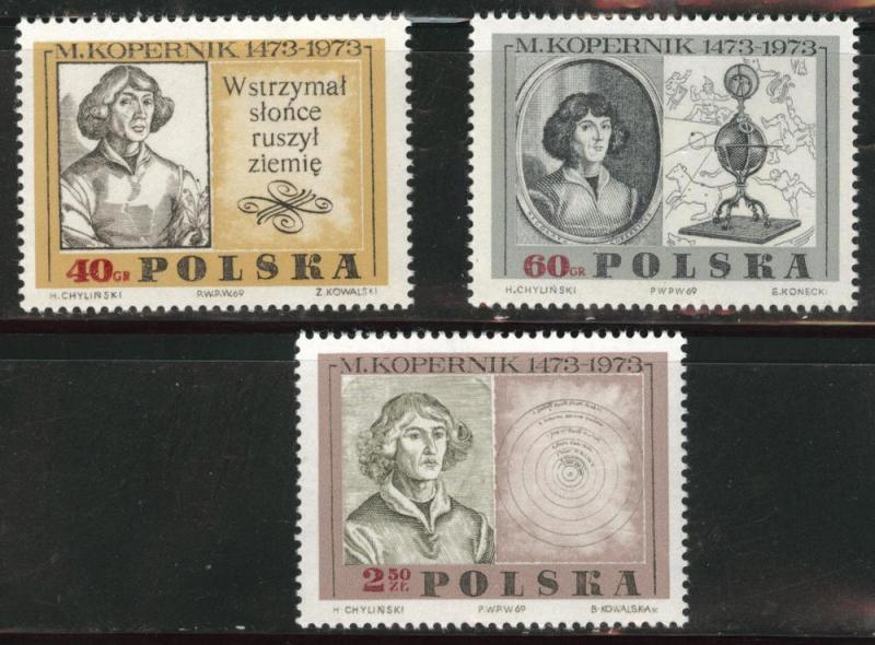 Poland Scott 1659-1661 MNH** 1969 Copernicus set