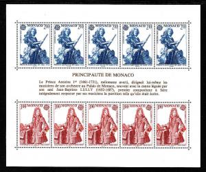 D1-Monaco-Sc#1465a-unused NH sheet-Europa 1985 -Portraits-