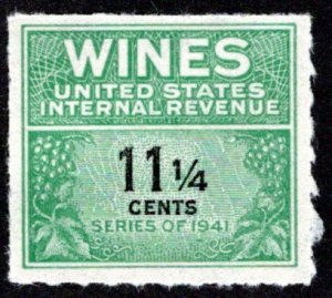 Scott RE124, 11 1/4c, MNH, NGAI, Fresh, Type of 1942-49, USA Wine Revenue Stamp