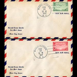 U.S.A. 1937 - FDC-C21-2 Plane Set of 2