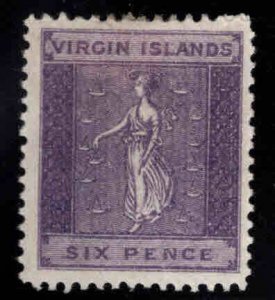 British Virgin Islands Scott 17 MH* 1887 Virgin stamp wmk 2