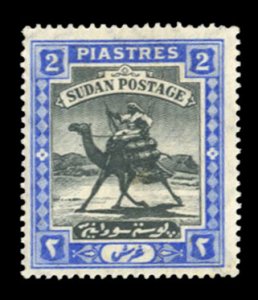 Sudan #24 Cat$40, 1908 2p ultramarine and black, hinged