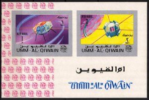 Umm al Qiwain 1966 Space Satellites ITU S/S Imperf. MNH